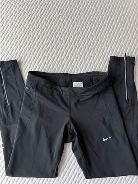 Nike Black Dri-FIT Running Tights with Reflective Logo